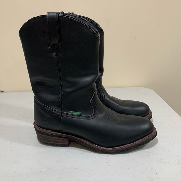 Dan Post Mens Albuquerque Waterproof Leather Cowboy Boot Sz14D Black Pull On F13 - Picture 6 of 12